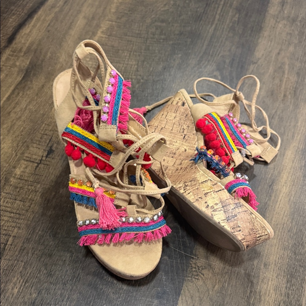 Charlotte Russe Multicolor Boho Sandals